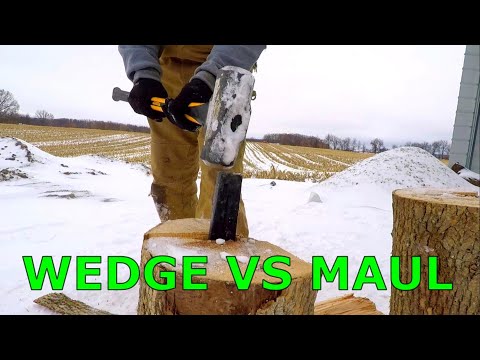 Splitting Firewood with a Wedge and Hammer - Is it Easier than a Maul?