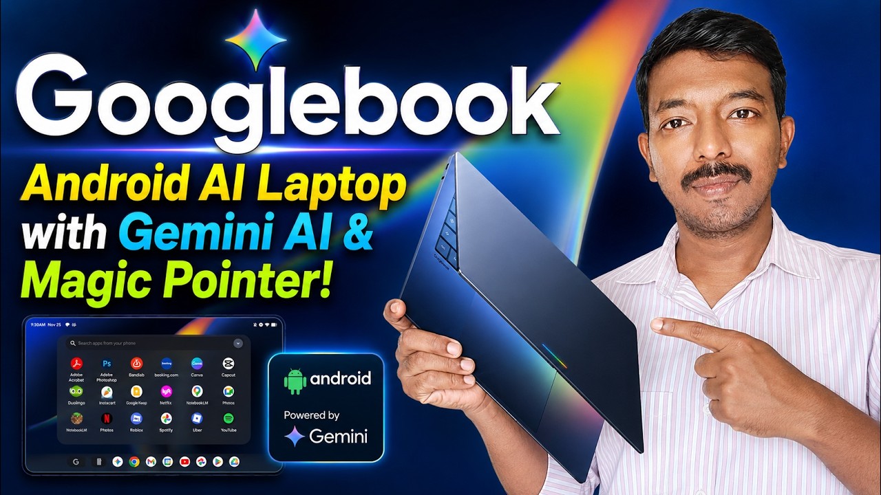 Laptop-ல் Android Apps? 💻 Googlebook with Gemini AI & Magic Pointer! ✨ First Look