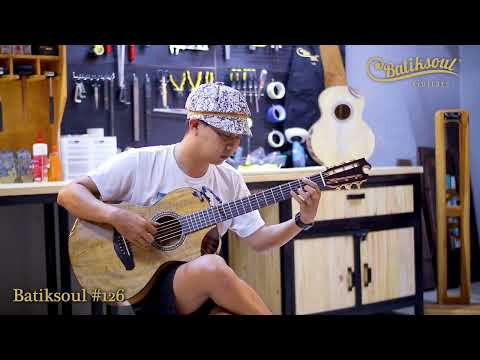 Batiksoul Guitars No.#126 - Parlour Crescentia Moon Flamed Mango ( Hybrid Bracing ) image 20