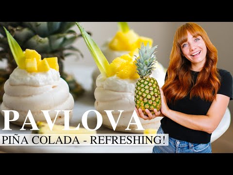 Mini Pina Colada Pavlova | Summer Dessert