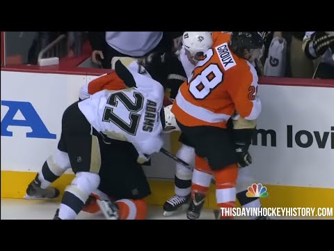 Flyers Penguins Game 3 Playoff Fights  April 15, 2012