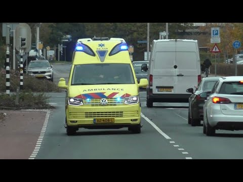 A1 Silverline T6 Ambulance 02-114 leeuwarden met spoed naar een ongeluk toe in Leeuwarden