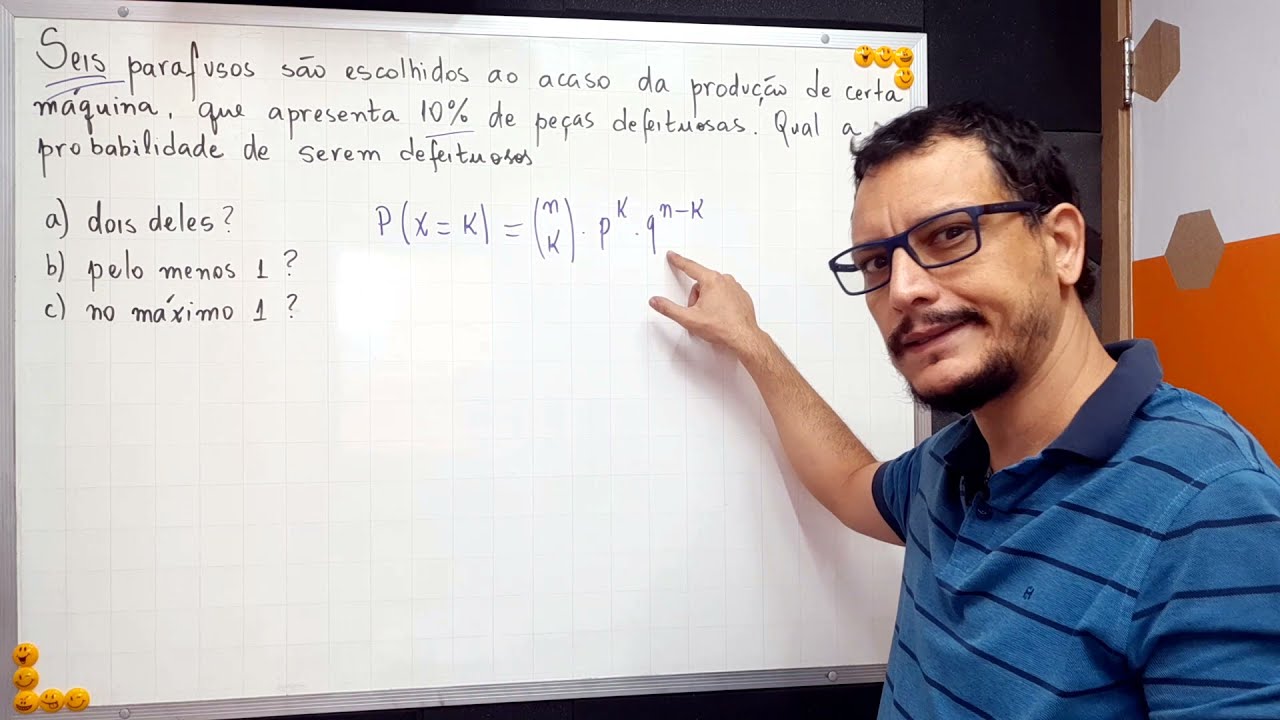 Distribuição Binomial de probabilidade estatística exercícios resolvidos