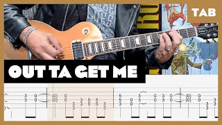 Out Ta Get Me Guns N&#39; Roses Cover | Guitar Tab | 1/2 Step Down | Lesson | Tutorial
