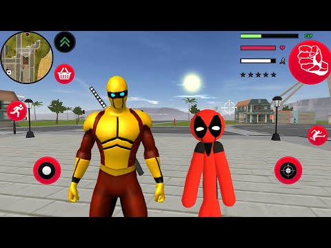 Süper Kahraman Çöp Adam 😍 - Stickman Dead Rope Hero Pool Gangstar City Update #6 - Android Gameplay