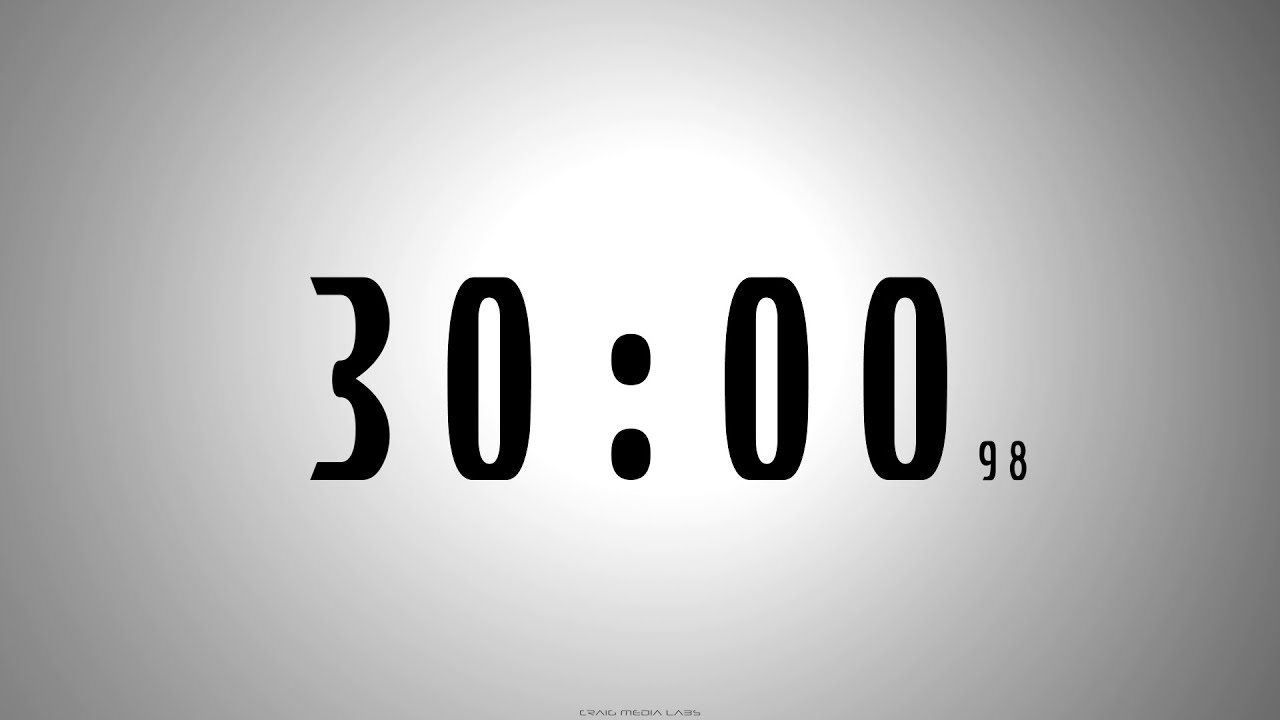 30 minutes COUNTDOWN TIMER with voice announcement every minute