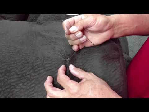 How to repair a hole by cigarette burn in the suede fabric s...