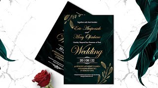 How To Design an ELEGANT WEDDING INVITATION CARD - Photoshop Tutorial