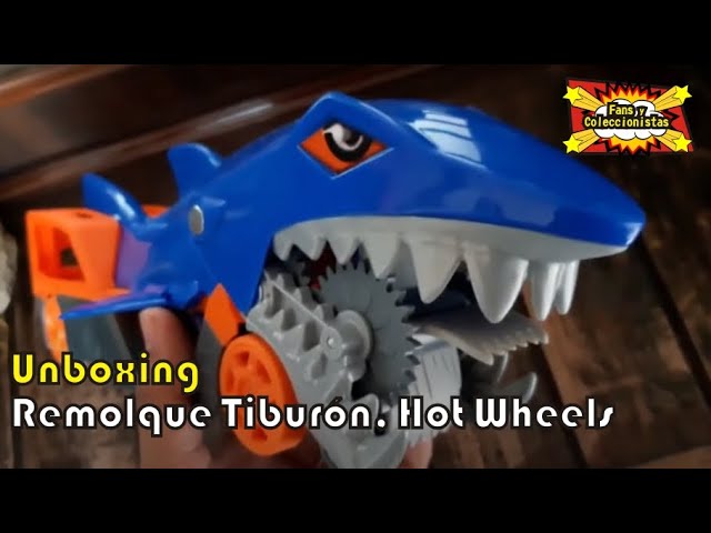 Vídeo relacionado con Hot Wheels Tiburón mastica Coches, Guarda y transporta hasta 5 Coches de Juguete Die-Casts (Mattel GVG36)