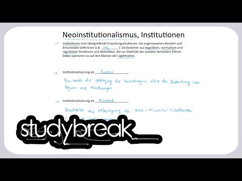 Neoinstitutionalismus, Institutionen | Organisation