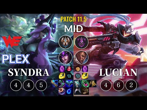 WE Plex Syndra vs Lucian Mid - KR Patch 11.5