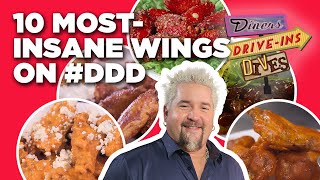 Download lagu 10 Most-Insane Chicken Wings on #DDD with Guy Fieri | Diners, Drive-Ins and Dives | Food Network mp3