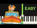 Blippi Boats Song EASY Piano Tutorial