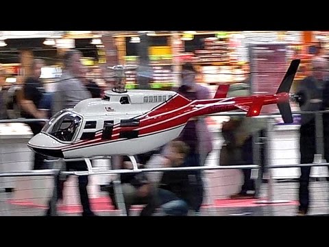 BELL-206 LONGRANGER BIG RC VARIO SCALE MODEL HELICOPTER INDOOR FLIGHT / Intermodellbau Dortmund 2016
