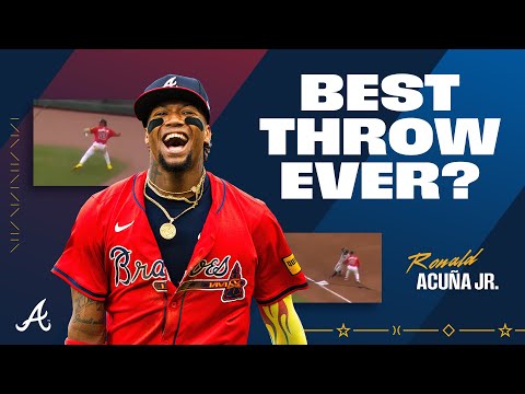 Ronald Acuña Jr. makes one of the BEST throws you'll EVER see!