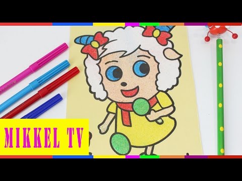 Børns legetøj, farvet sand maleri, sang får farve, video for børn