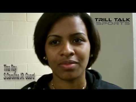 S.Carolina Tina Roy on hit 4 3's to beating UNC in Sweet 16