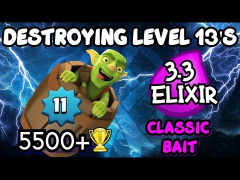 Level 11 Classic Log Bait Player Beats 3 MAX LEVEL 13's in One Video! Under-leveled Ladder Pushing