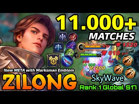 11,000+ Matches Zilong New META with Marksman Emblem! - Top 1 Global Zilong S17 SkyWave - MLBB