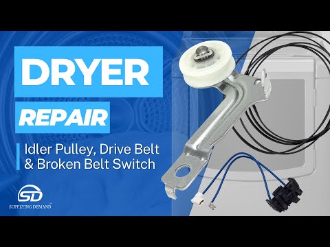 Replacing the Idler Pulley Belt Switch & Belt on Dryer Model WED8900BC0 W10547292 W10411937 8547157