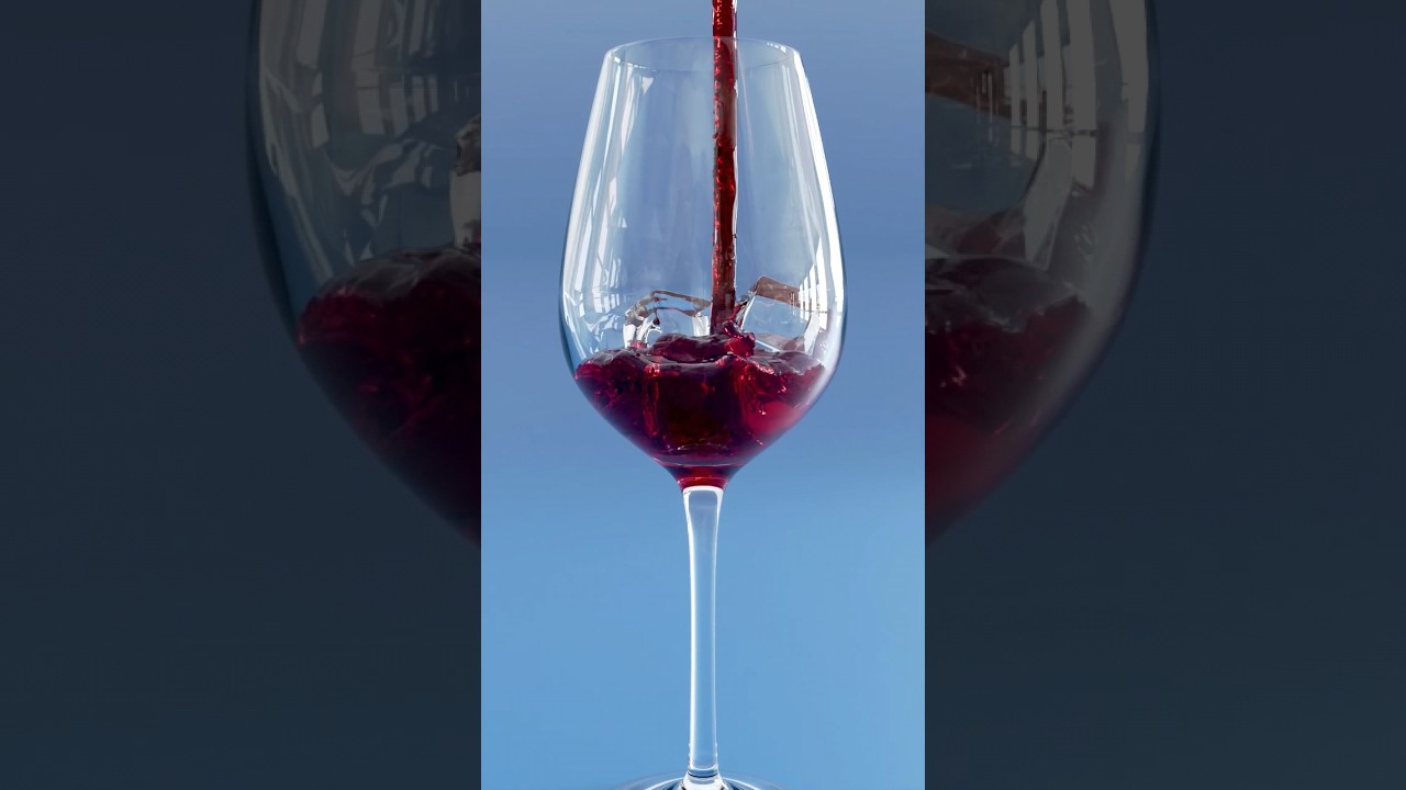 Red wine in glass Flip Fluid simulation #shorts #blender #simulation