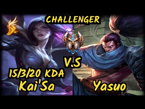 Kobbe (KAI'SA) vs YASUO - 15/3/20 KDA BOTTOM ADC CHALLENGER GAMEPLAY - EUW