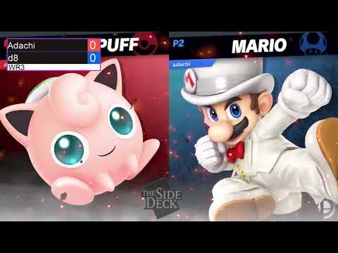 Side Deck Smash Ultimate 3/27/19 Adachi (Mario) vs d8 (JigglyPuff) WR3
