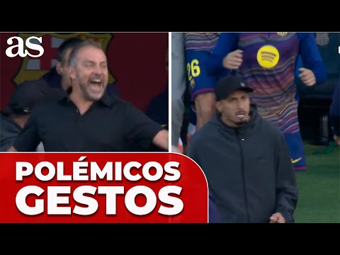 Los POLÉMICOS GESTOS de FLICK y RAPHINHA tras BARCELONA 2 VS GIRONA 1