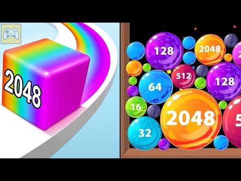 Jelly Run 2048 vs Sunball Fusion ✦ ASMR Gameplay Android iOS • 2048 Number Merge Drop Games