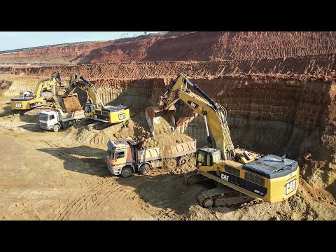 Four Caterpillar 385C Excavators Working On Huge Mining Site - Sotiriadis/Labrianidis Mining Works