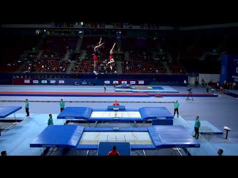 Poland 1 (POL) M - 2022 Trampoline Worlds, Sofia (BUL) - Q Synchro Exercise 1
