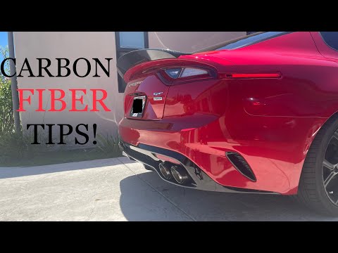INSTALLING CARBON FIBER EXHAUST TIPS ON MY KIA STINGER GT
