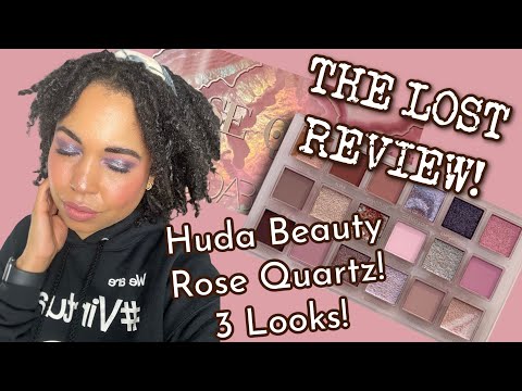 THE LOST REVIEW! Huda Beauty Rose Quartz Eyeshadow Palette! 3 LOOKS!