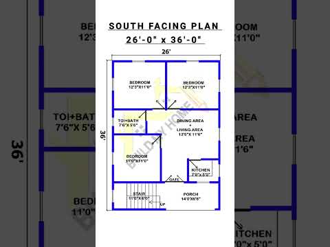 26 x 36 South Facing house design/ 26 x 36 ghar ka naksha/ 26 x 36 home design/ #buildmyhome #home