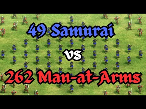 49 Samurai vs 262 Man-at-Arms | Age of Empires 2 (AoE2)
