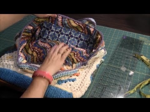 How to line a crochet bag with fabric (Tutorial)