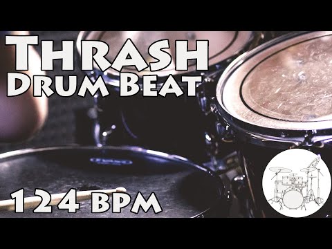 Play along Drums | Thrash Beat 124 bpm