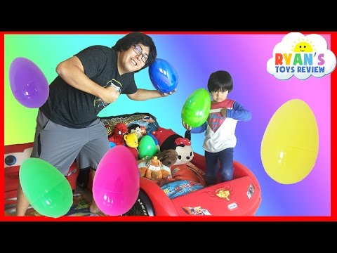 EASTER EGGS Surprise Toys Challenge with Disney Cars Toys and Paw Patrol Video