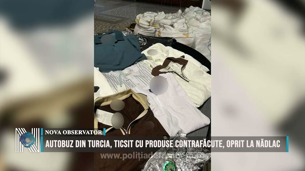 Autobuz din Turcia, ticsit cu produse contrafăcute, oprit la Nădlac