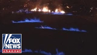Eerie blue flames emerge from Hawaii’s Kilauea Volcano