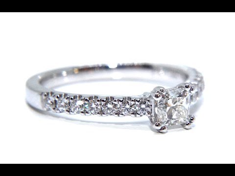 18ct White Gold Princess Diamond Engagement Ring 0.66ct