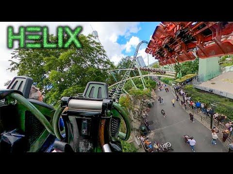 HELIX BACK ROW (Night/Day) POV - Liseberg's Mack Multi-Launch Coaster