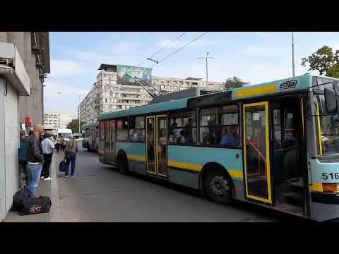 The Astra Ikarus 415T #5169 & #5293 trolleybuses (routes 96 & 93) leaves Northern Railway Station