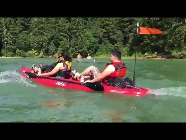 Hobie Outfitter tandem kayak speed run