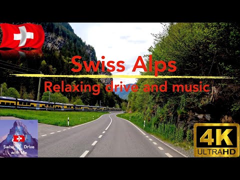Driving in Switzerland, Swiss roads of Grindelwald to Interlaken in 4K