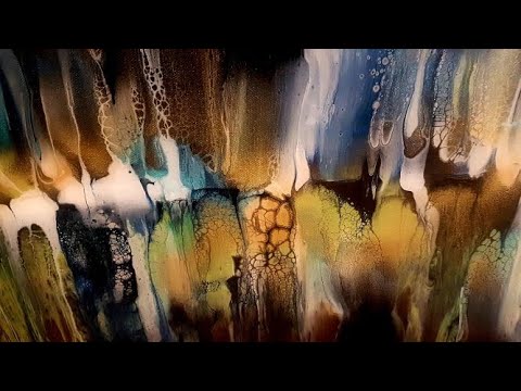 Fluid Art Beautiful Result!/Acrylic Pour/Swipe Technique