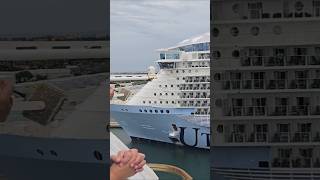 Passing the Utopia of the Seas. View from the Carnival Freedom #cruise