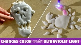 Phantom Thinking Putty changes color under UV light