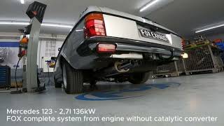 Video: Fox Edelstahl Sportauspuff-Komplettanlage Mercedes E-Klasse W123 280 E
