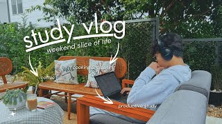 study vlog 🗒️🌿 // slice of life, productive habits, cooking, room cleaning + more!